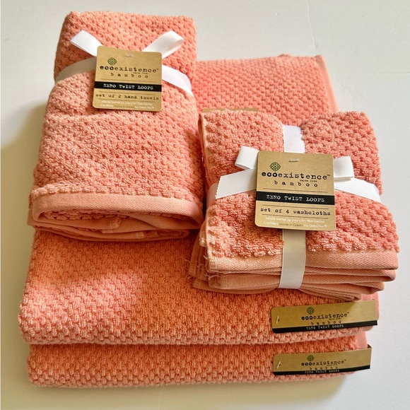 8pc ECOEXISTENCE Bamboo Zero Twist Loops Bath Towel Set - RLPAPAYA